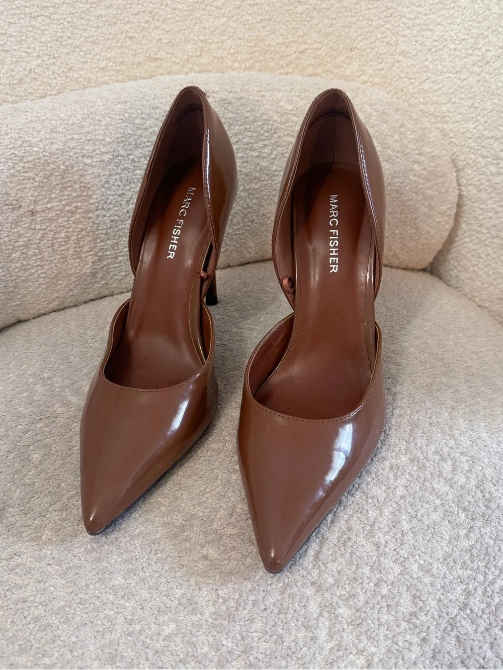 Marc Fisher Meryl Pointed Toe Stiletto Dress Classic Brown Pump Heels size 8.5